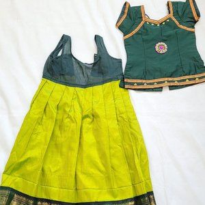 Indian customized pattu pavdai for toddler girl
